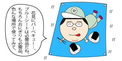 ブルーシートでお弁当